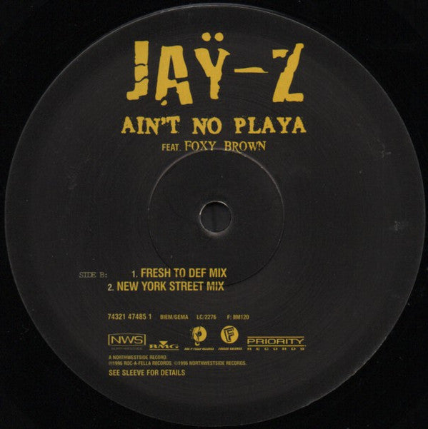 Jaÿ-Z* Feat. Foxy Brown : Ain't No Playa (12")