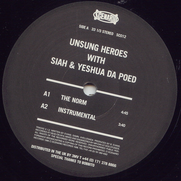 Unsung Heroes : The Norm / Transatlantic (12", Single)