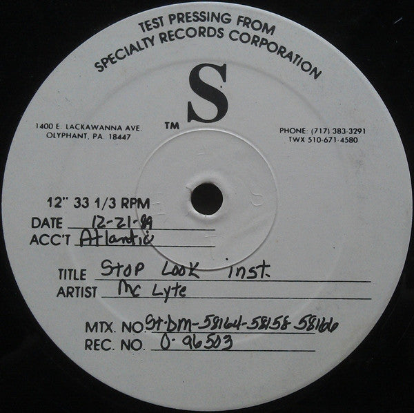 MC Lyte : Stop, Look, Listen (12", TP)