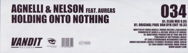 Agnelli & Nelson Feat. Aureas : Holding Onto Nothing (12")