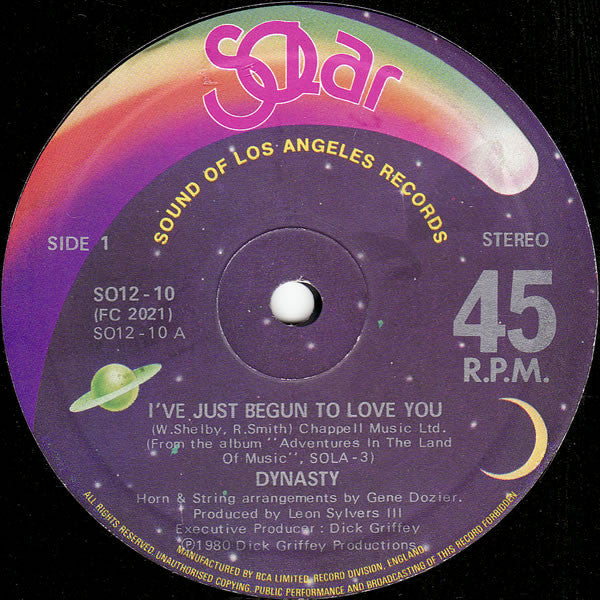 Dynasty : I've Just Begun To Love You (12", Single)