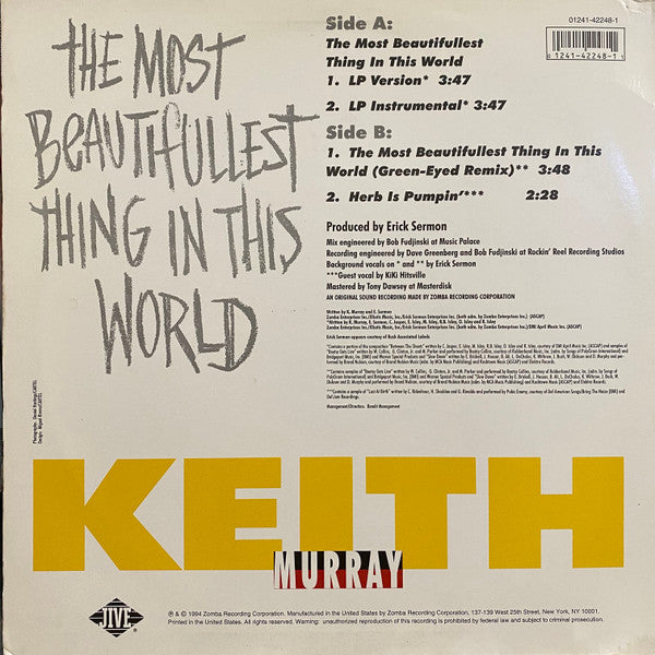 Keith Murray : The Most Beautifullest Thing In This World (12")