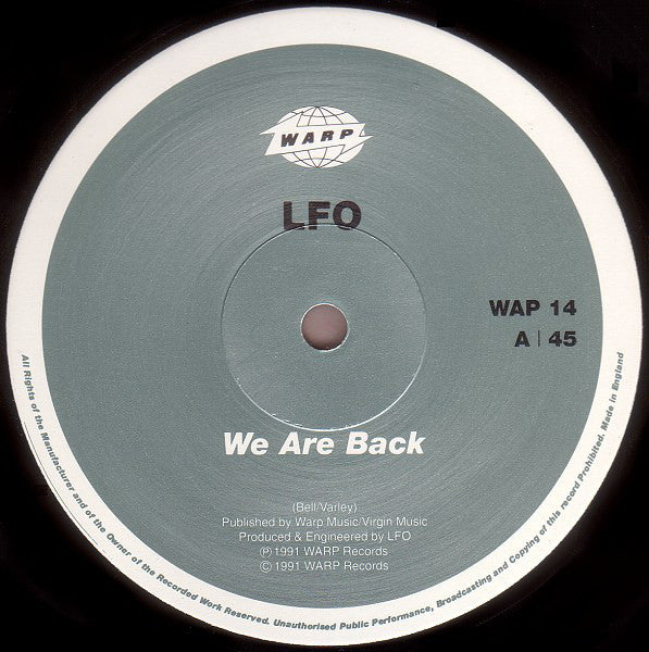 LFO : We Are Back / Nurture (12", Single)