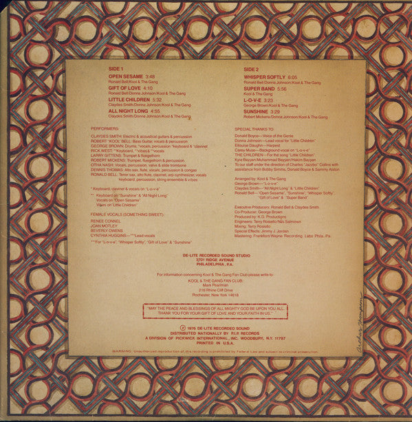 Kool And The Gang* : Open Sesame (LP, Album, Promo)