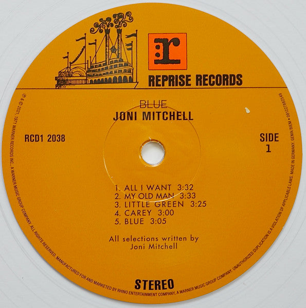 Joni Mitchell : Blue (LP, Album, RE, RM, Cle)