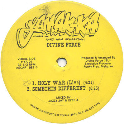 Divine Force : Holy War (Live) / Somethin Different (12")