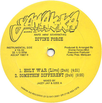 Divine Force : Holy War (Live) / Somethin Different (12")