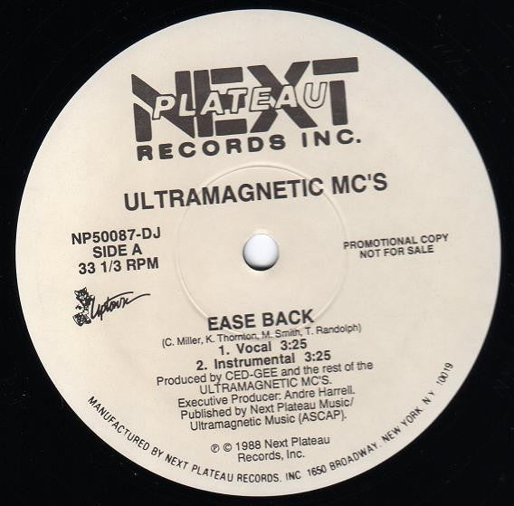 Ultramagnetic MC's : Ease Back / Kool Keith Housing Things (12", Promo)