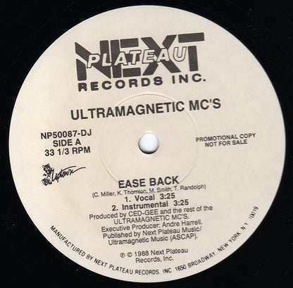 Ultramagnetic MC's : Ease Back / Kool Keith Housing Things (12", Promo)