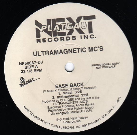 Ultramagnetic MC's : Ease Back / Kool Keith Housing Things (12", Promo)