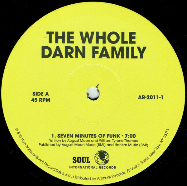 The Whole Darn Family : Seven Minutes Of Funk (12", Single, RE, RM)