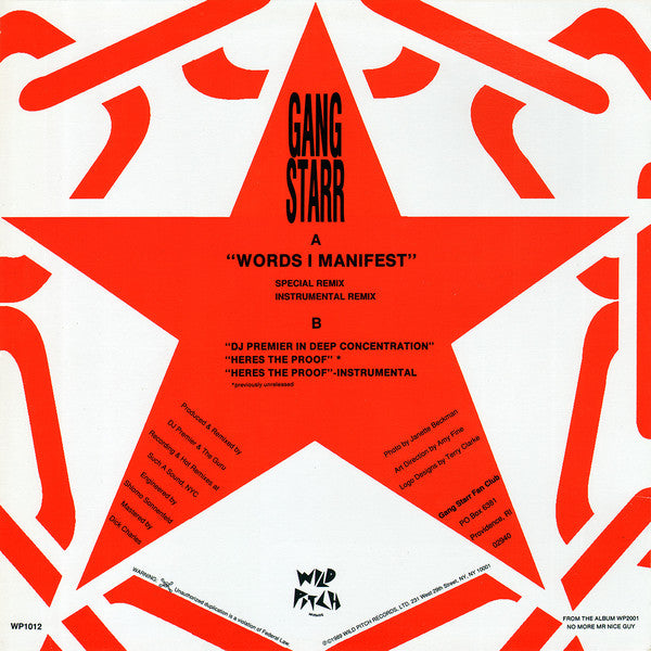 Gang Starr : Words I Manifest (12")