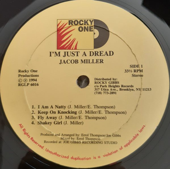 Jacob Miller : I'm Just A Dread (LP, Album, RE)