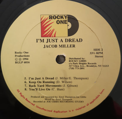 Jacob Miller : I'm Just A Dread (LP, Album, RE)