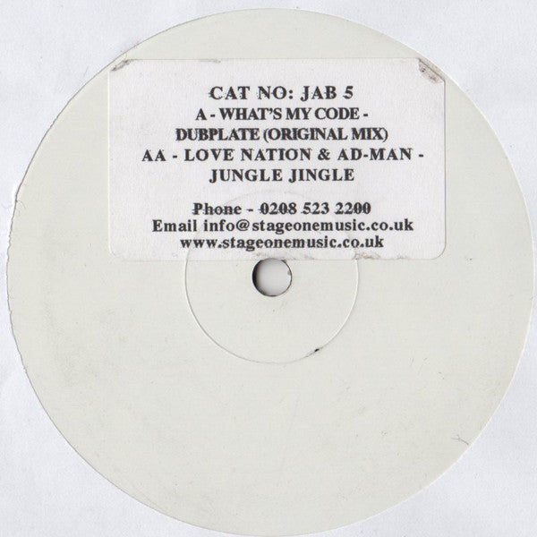 Wots My Code / Love Nation & Ad-Man* : Dubplate / Jungle Jingle (12", W/Lbl, Sti)