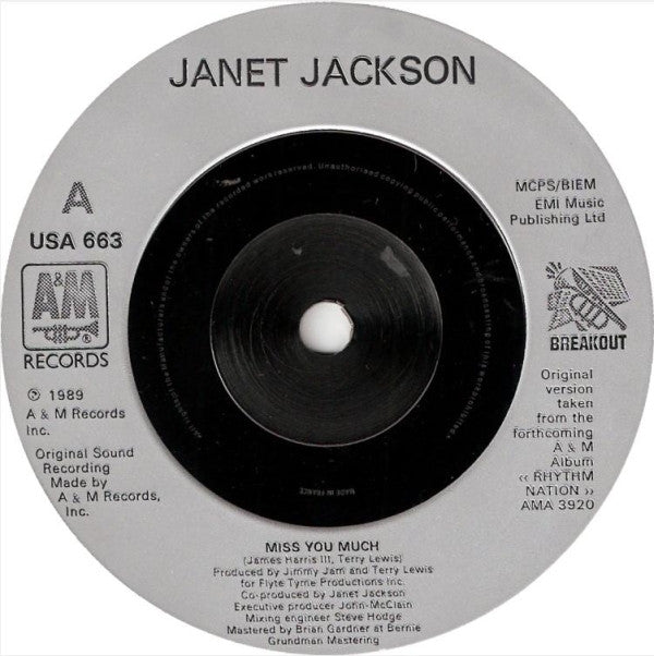 Janet Jackson : Miss You Much (7")