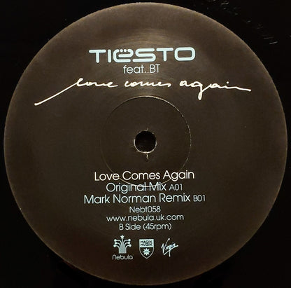 DJ Tiësto Feat. BT : Love Comes Again (12")