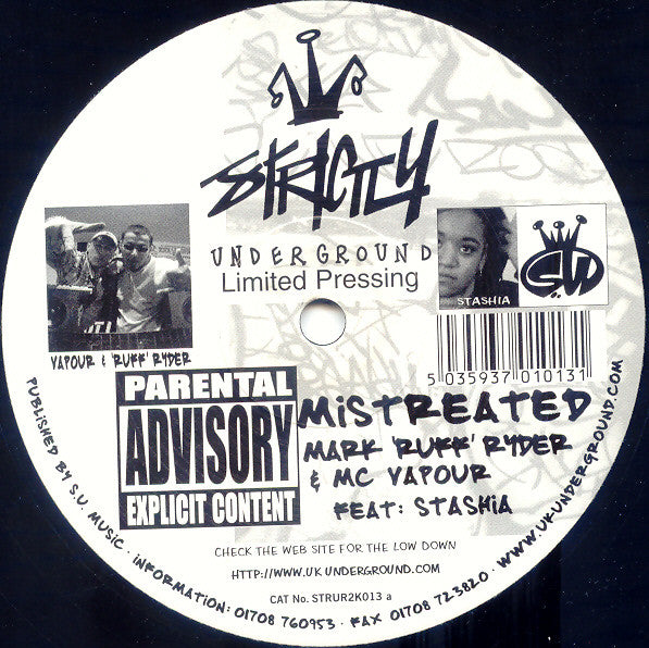Mark 'Ruff' Ryder* & MC Vapour Feat. Stashia : Mistreated (12", Ltd)