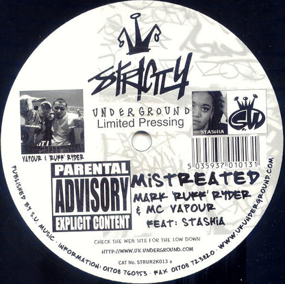 Mark 'Ruff' Ryder* & MC Vapour Feat. Stashia : Mistreated (12", Ltd)