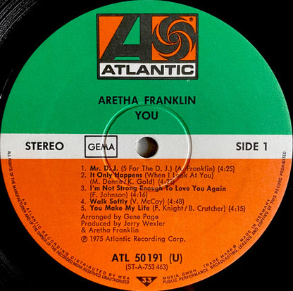 Aretha Franklin : You (LP, Album)
