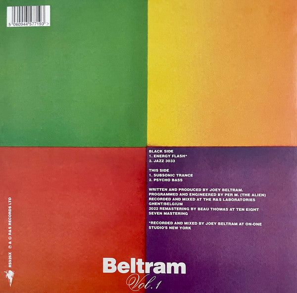 Joey Beltram : Beltram Vol. 1 (12", RE, RM)
