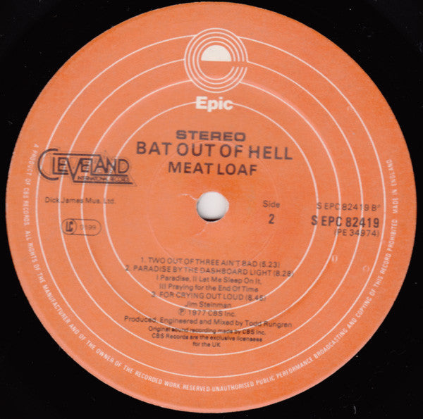 Meat Loaf : Bat Out Of Hell (LP, Album)
