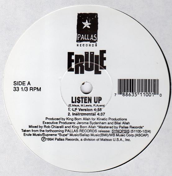 Erule : Listen Up / Synopsis (12")