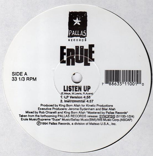 Erule : Listen Up / Synopsis (12")