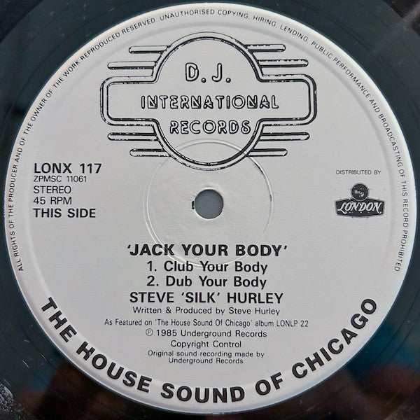 Steve 'Silk' Hurley* : Jack Your Body (12", Single, PRS)
