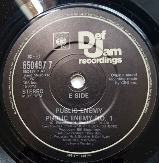 Public Enemy : Public Enemy No. 1 / Timebomb (7", Single)