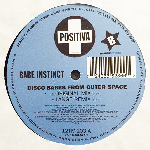 Babe Instinct : Disco Babes From Outer Space (12")