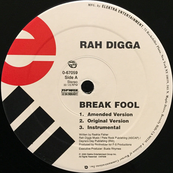 Rah Digga : Break Fool / Lessons Of Today (12")