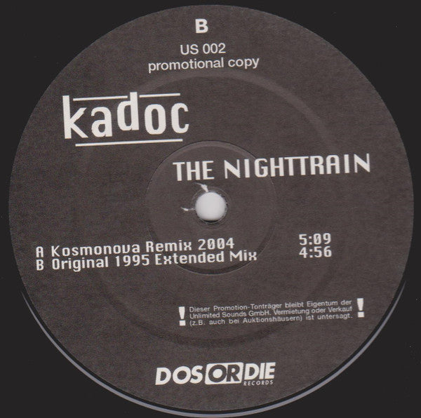 Kadoc : The Nighttrain (12", Promo)