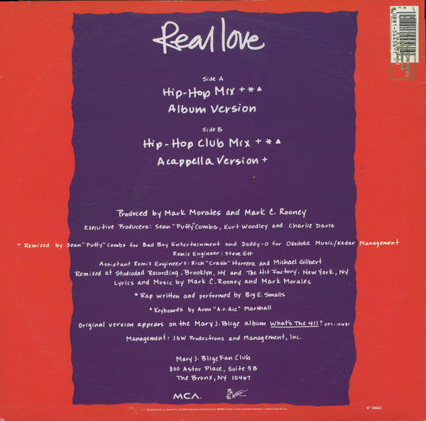 Mary J. Blige : Real Love (12")