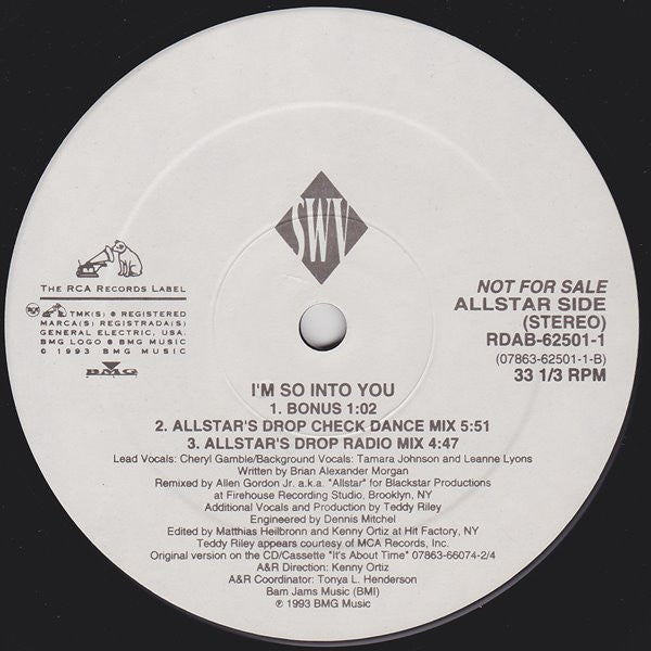 SWV : I'm So Into You (12", Promo)
