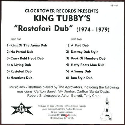 King Tubby : King Tubby's "Rastafari Dub" (1974 - 1979) (LP, Album)