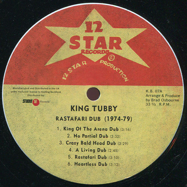 King Tubby : King Tubby's "Rastafari Dub" (1974 - 1979) (LP, Album)