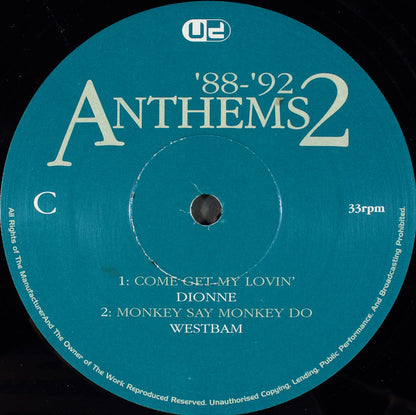 Various : United Dance Presents '88-'92 Anthems 2 (5x12", Comp, Ltd, RP)