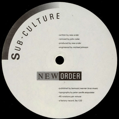 New Order : Sub-Culture (12", Single)