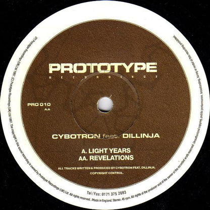 Cybotron Feat. Dillinja* : Light Years / Revelations (12")