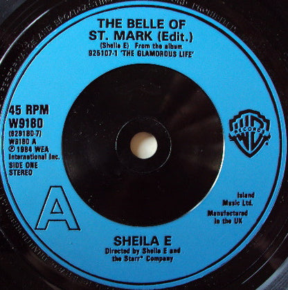 Sheila E. : The Belle Of St. Mark (7", Single, Blu)