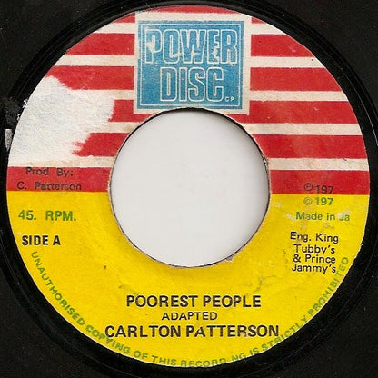 Carlton Patterson : Poorest People (7")