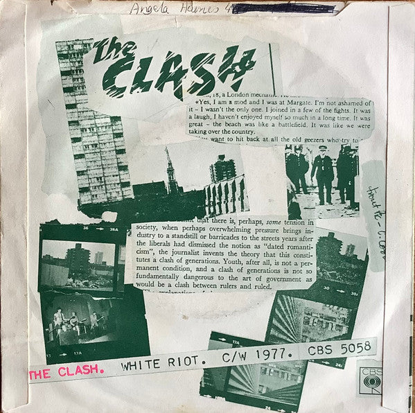 The Clash : White Riot (7", Single, Squ)