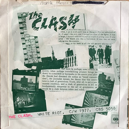 The Clash : White Riot (7", Single, Squ)