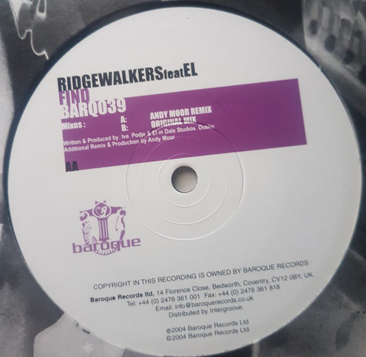 Ridgewalkers Feat El : Find (12")