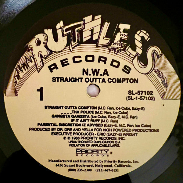 N.W.A. : Straight Outta Compton (LP, Album, RE, Unofficial, 180)