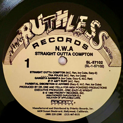 N.W.A. : Straight Outta Compton (LP, Album, RE, Unofficial, 180)