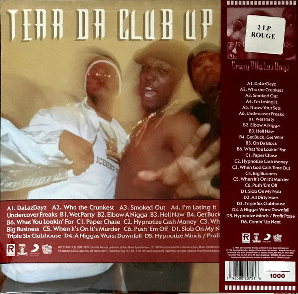 Tear Da Club Up Thugs Of Three 6 Mafia : CrazyNDaLazDayz (2xLP, Album, Ltd, Num, RE, Red)