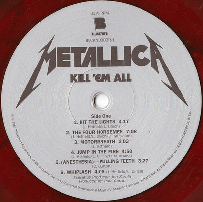 Metallica : Kill 'Em All (LP, Album, Ltd, RE, RM, RP, Red)