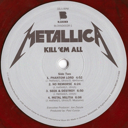 Metallica : Kill 'Em All (LP, Album, Ltd, RE, RM, RP, Red)